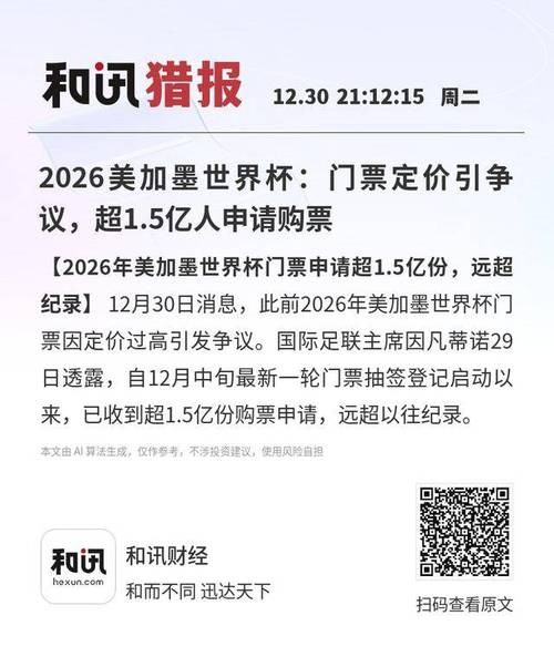 2026年美加墨世界杯门票价格预测分析